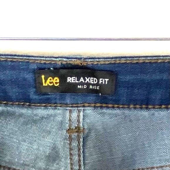 Lee Women's Relaxed Fit Mid Rise Cropped Jeans Denim Blue Size 10 - Picture 3 of 5